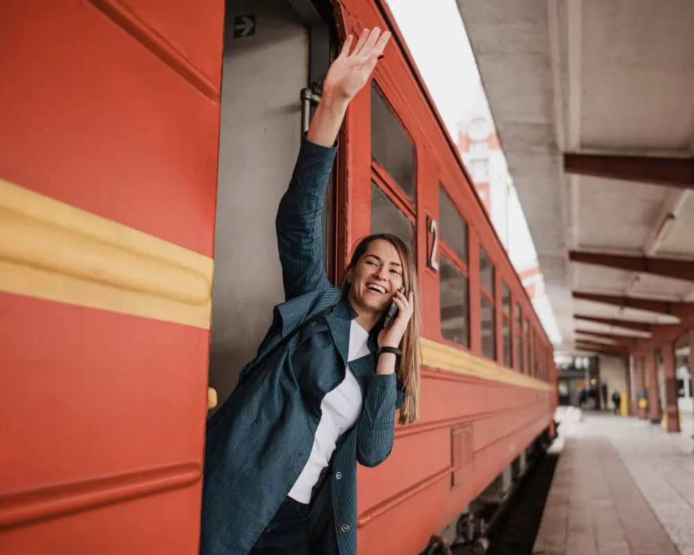 Mujer en tren
